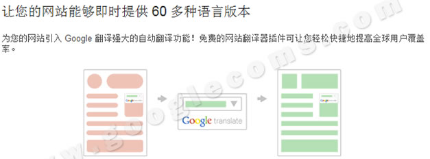让您的网站能够即时提供60多种语言版本，为您的网站引入Google翻译强大自动翻译功能！免费的网站翻译器插件！